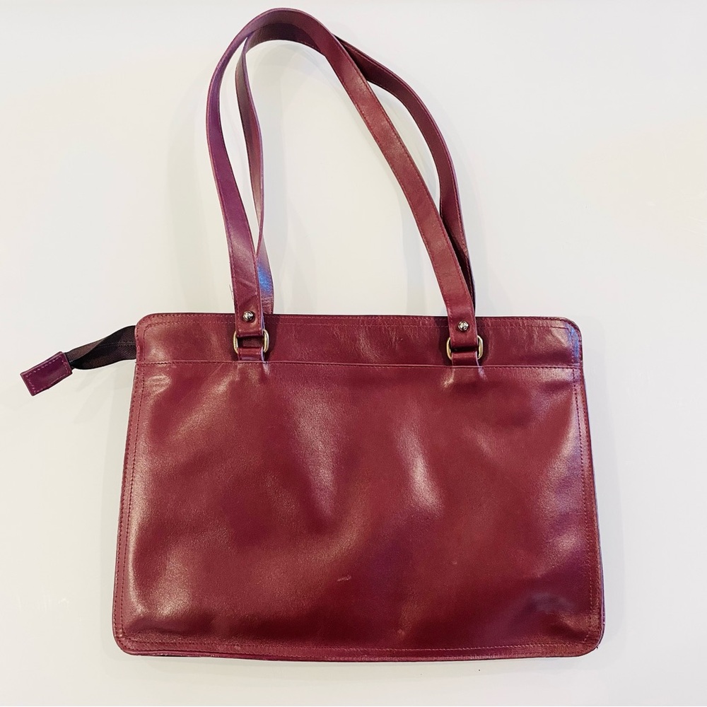 Vintage Phillippe Burgundy Leather Bag - Picture 2 of 7